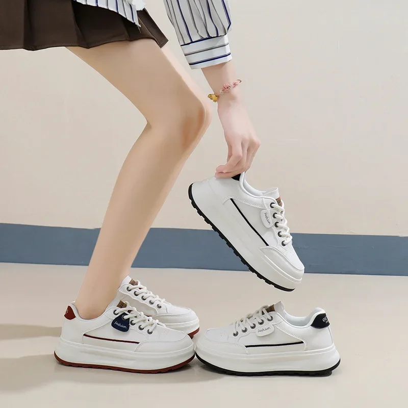 Кроссовки женские осенние с круглой головкой повседневная женская повседневная спортивная обувь универсальные женские сабо на толстой подошве