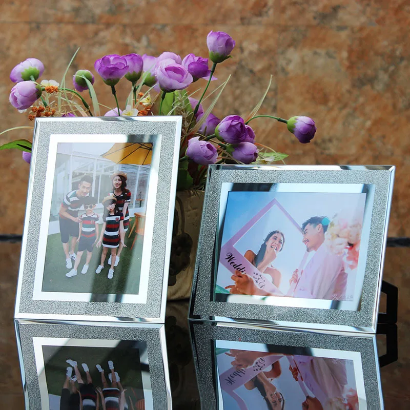 

European Light Luxury Glass Picture Frame Crystal Color Wedding Studio Family photo Frame Table Decoration