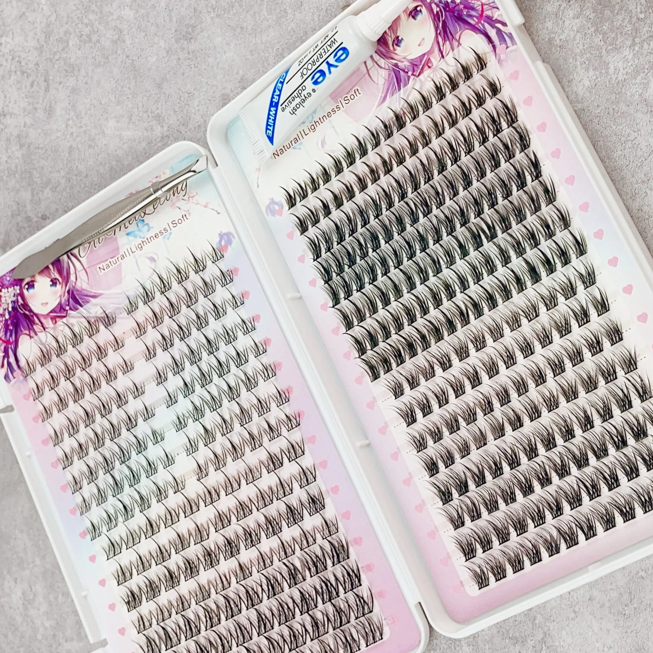 400 grappes de cils naturels double face à 16 rangées, faux cils de blé, doux et légers, très adaptés à un usage quotidien