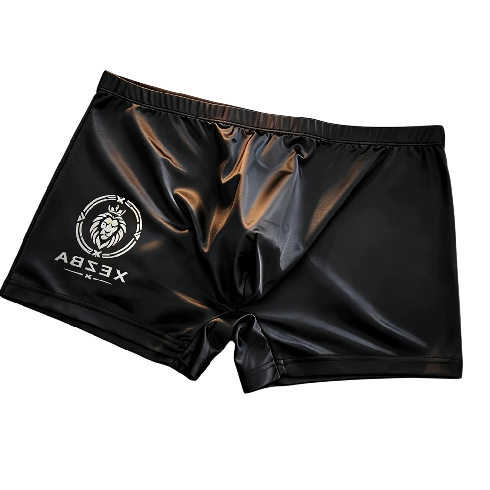 Men Glossy Ice Silk Boxer Shorts Briefs U-shape Pouch Underwear Home Sleep Trunk Breathable Soft Men's Shorts Comfortable