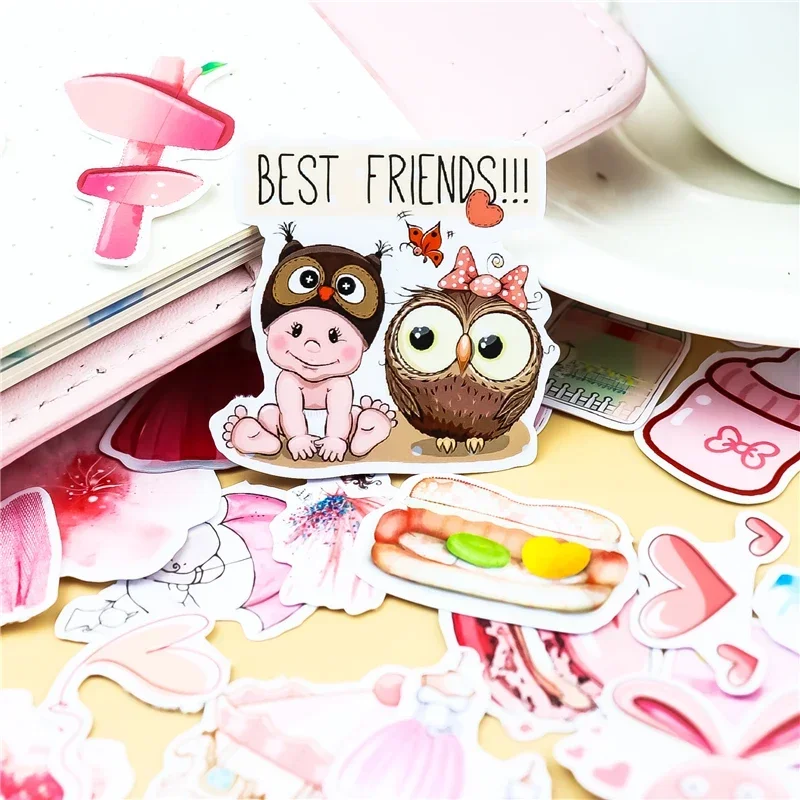 40pcs Cute Stickers DIY Decal Mobile/PC Art Rhinestone Self Adhesive Scrapbooking Stickers Car Sticker Photo Decoration