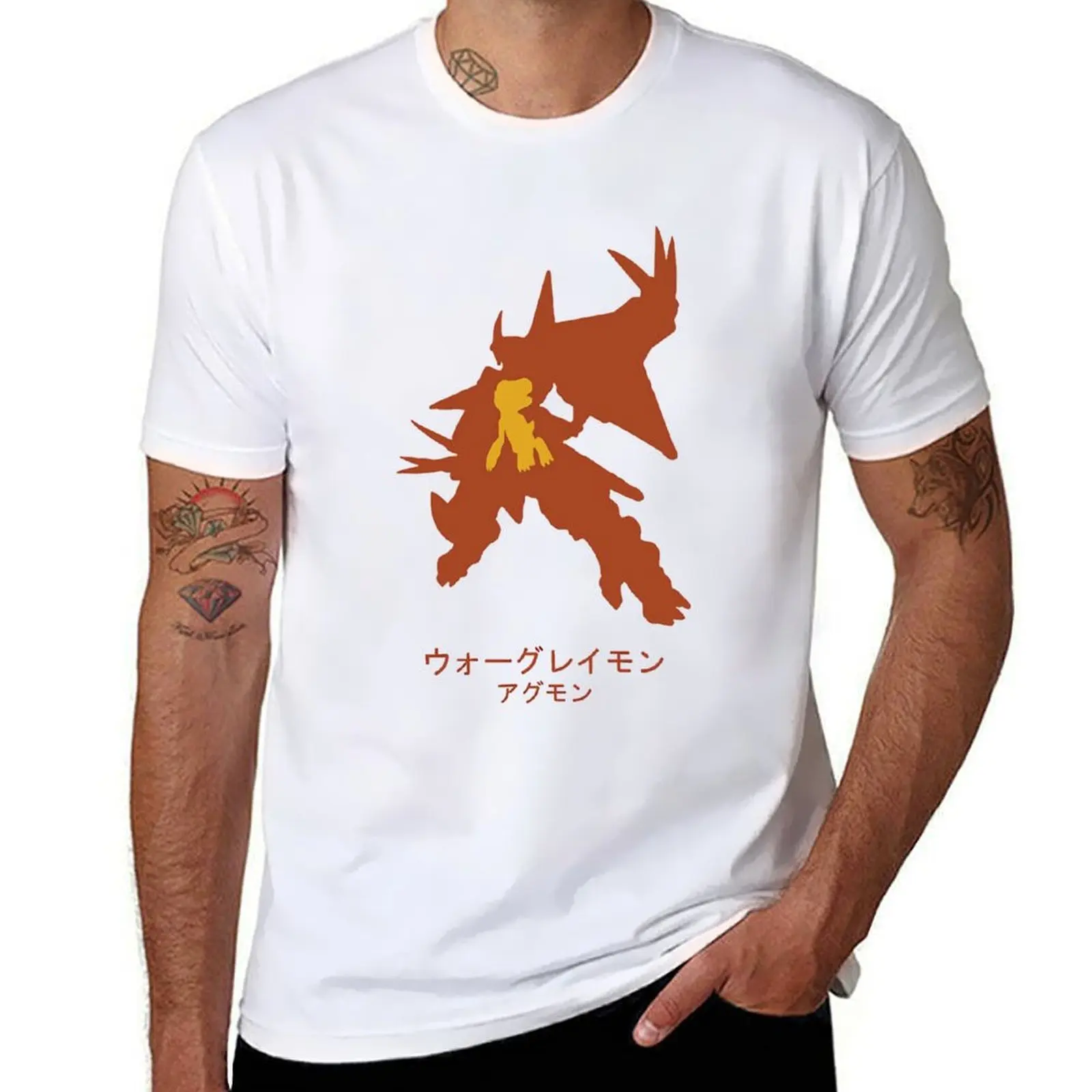 Camiseta Agumon Siluet Mega Evolution, camisetas de anime para hombre, camiseta informal para hombre, camiseta personalizada