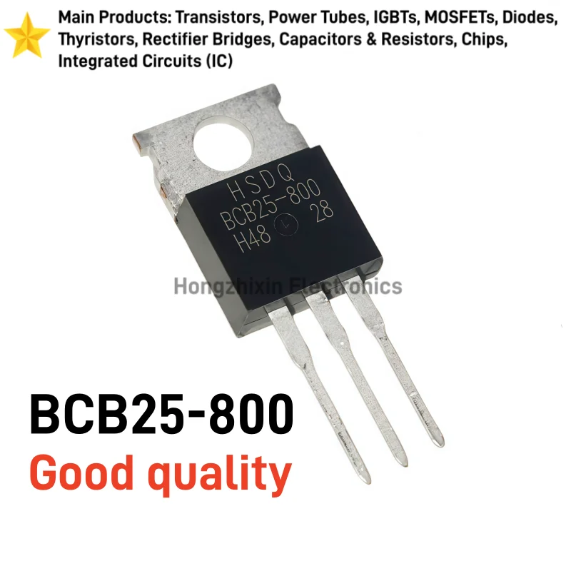 10PCS BCB25‑800 SCR Thyristor 25A 800V TO‑220 Through Hole One‑Way Silicon Controlled Rectifier Power Electronic Component