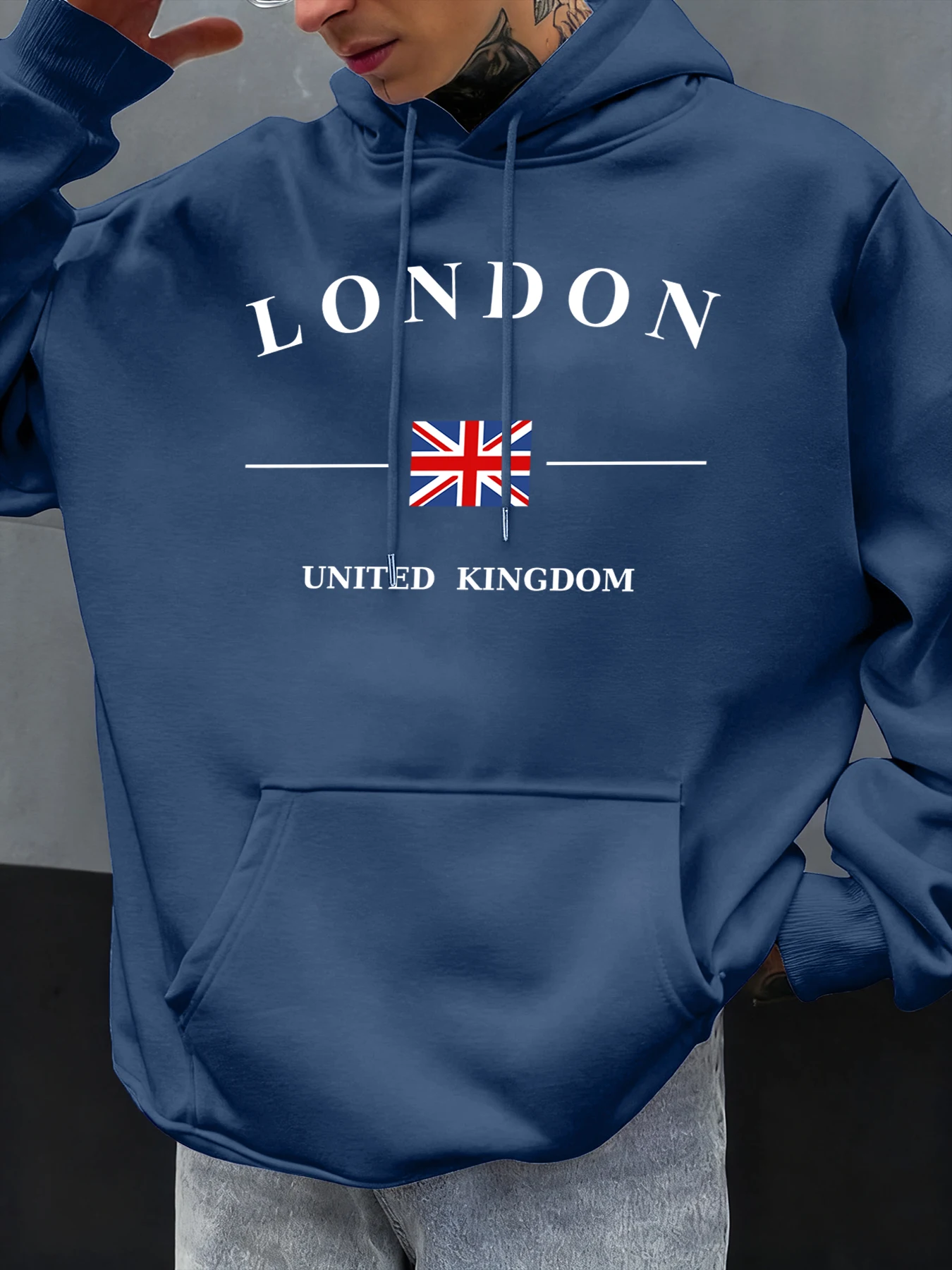 London Vereinigtes Königreich Flagge Gedruckt Hoodies Männer Mode Herbst Hoody Casual Fleece Streetwear Oversize Hip Hop Pullover Männlich