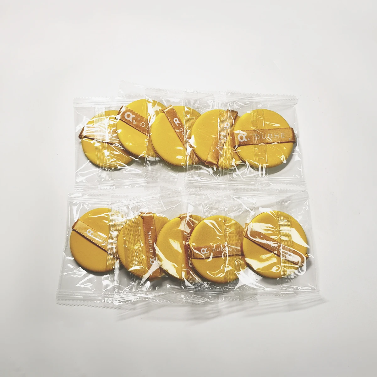 Set di 10 soffio per trucco adatto per uso asciutto per soffio di fondotinta in polvere non mangia soffio per trucco in polvere accessori per strumenti per trucco giallo