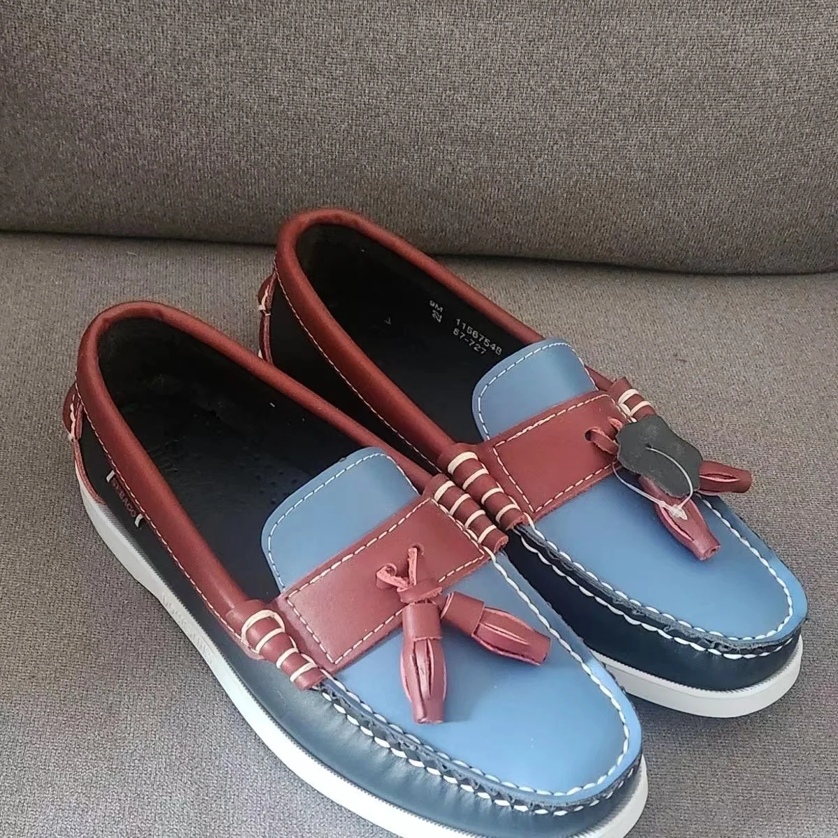 Sebago Men Homme Authentic Docksides Shoes - Premium Leather Moc Toe Boat Shoes 025B