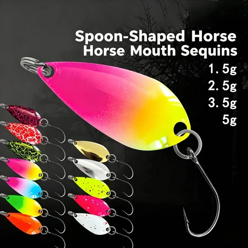 Lunker Spoon Trout Carp Tiny Fishing Stream Hard Bait Lure 1.5g 2.5g 3.5g 5g Sequin Lure for Trout Bass Pesca Tackle