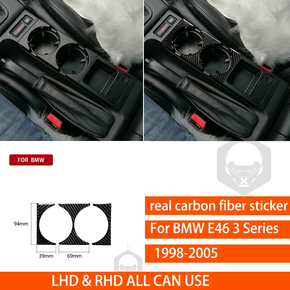 Garniture Intérieur Fibre Carbone 5D Pour BMW Série 3 E46 1998-2005 – Cadre Levier Vitesse & Boîte Changement Vitesses – Look Luxe Sport