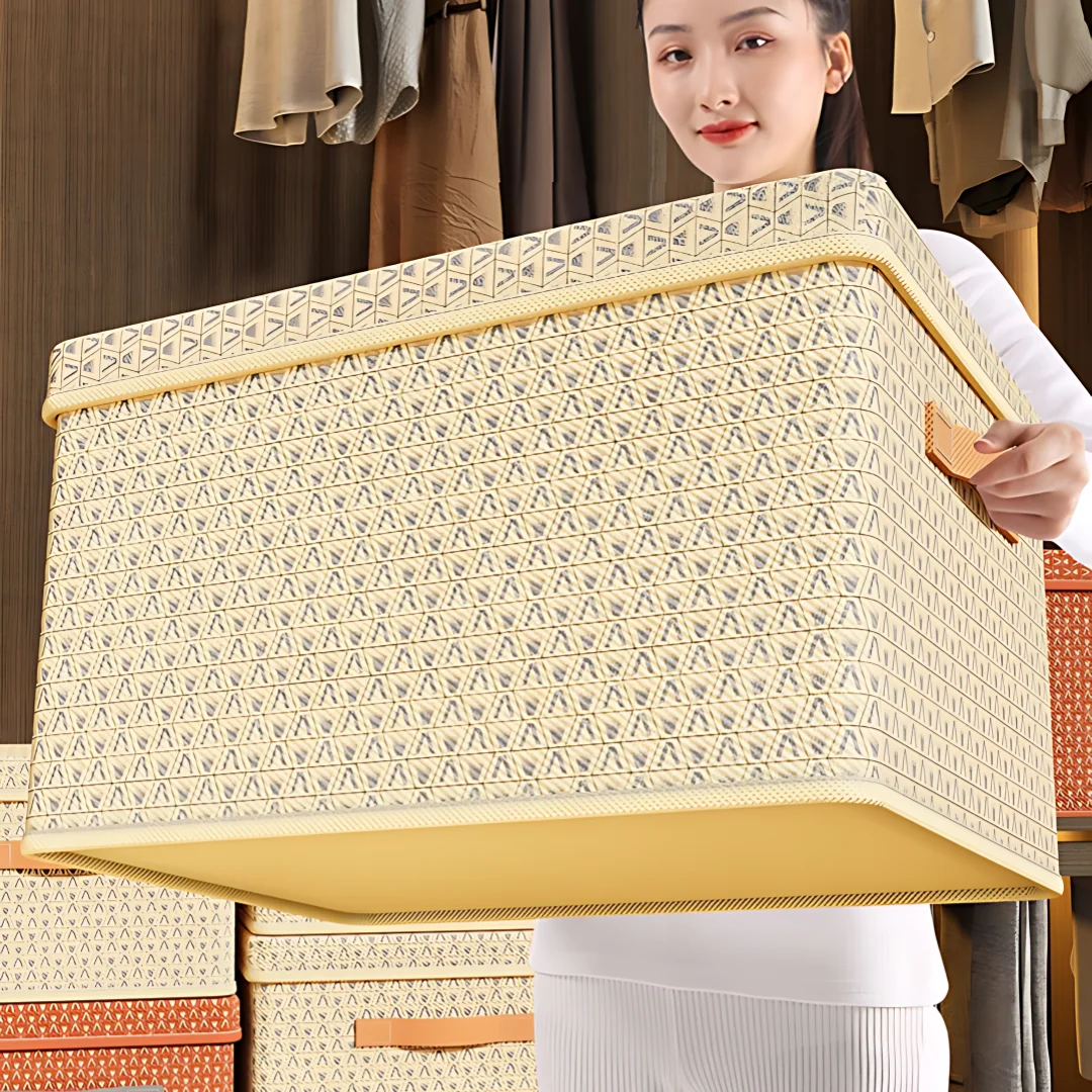 Clothes Quilt Storage Box Thickened Hardboard Folding with Lid Storage Box Trousers Storage God Household Dormitory Storage