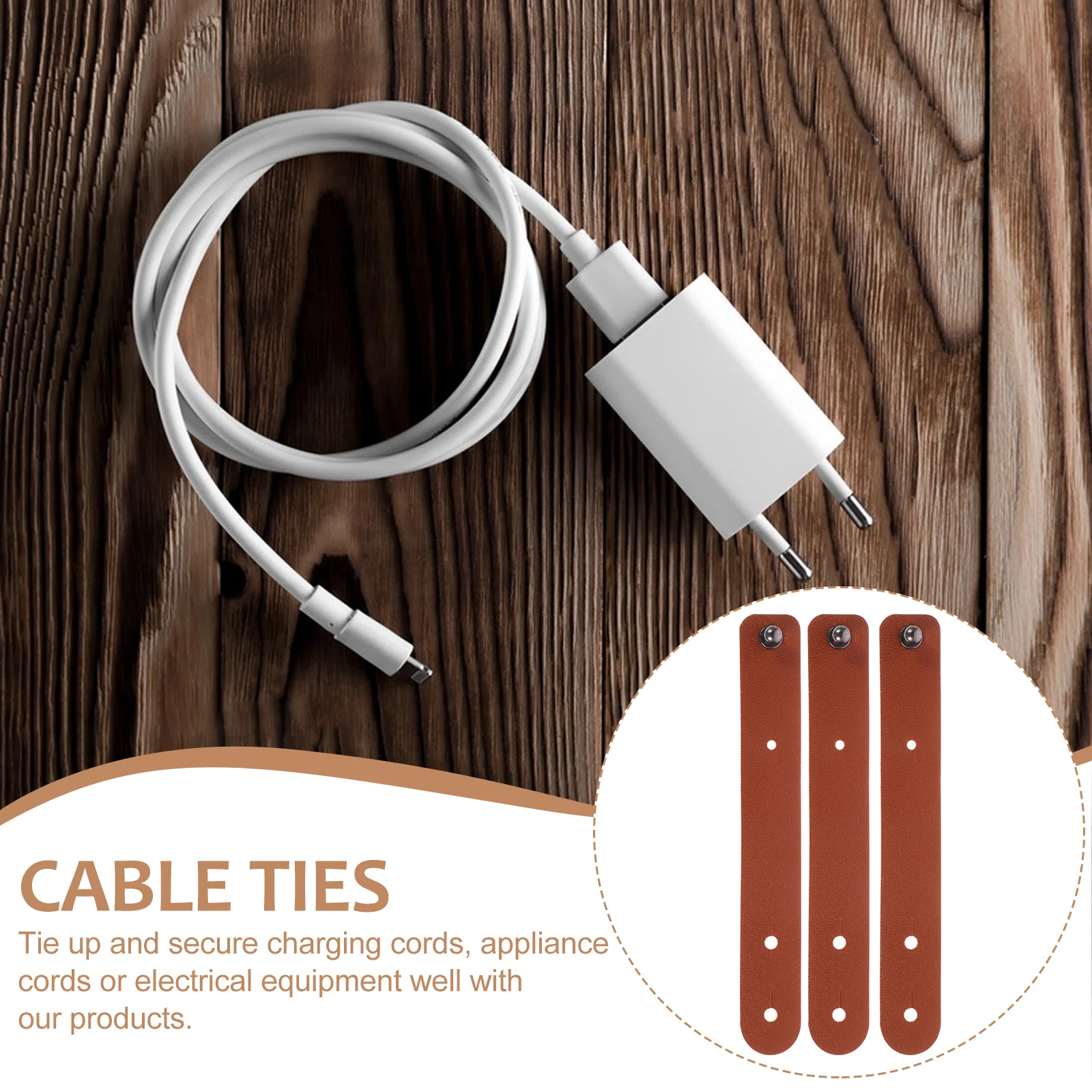 

5Pcs Cord Management Strap Cable Tie Organizer for Data Cables USB Wires Useful Stocking Stuff for College Students