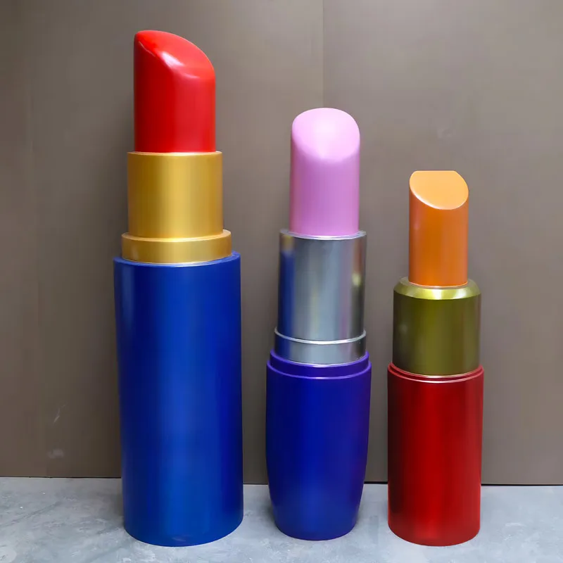Simulation lipstick ornament outdoor fiberglass sculpture garden landscape shopping mall pedestrian street beauty cosmetics