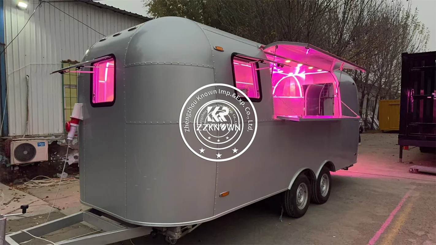 Diskon keranjang kopi Outdoor dapur Penuh Trailer es krim seluler truk Pizza Makanan Cepat kelonggaran