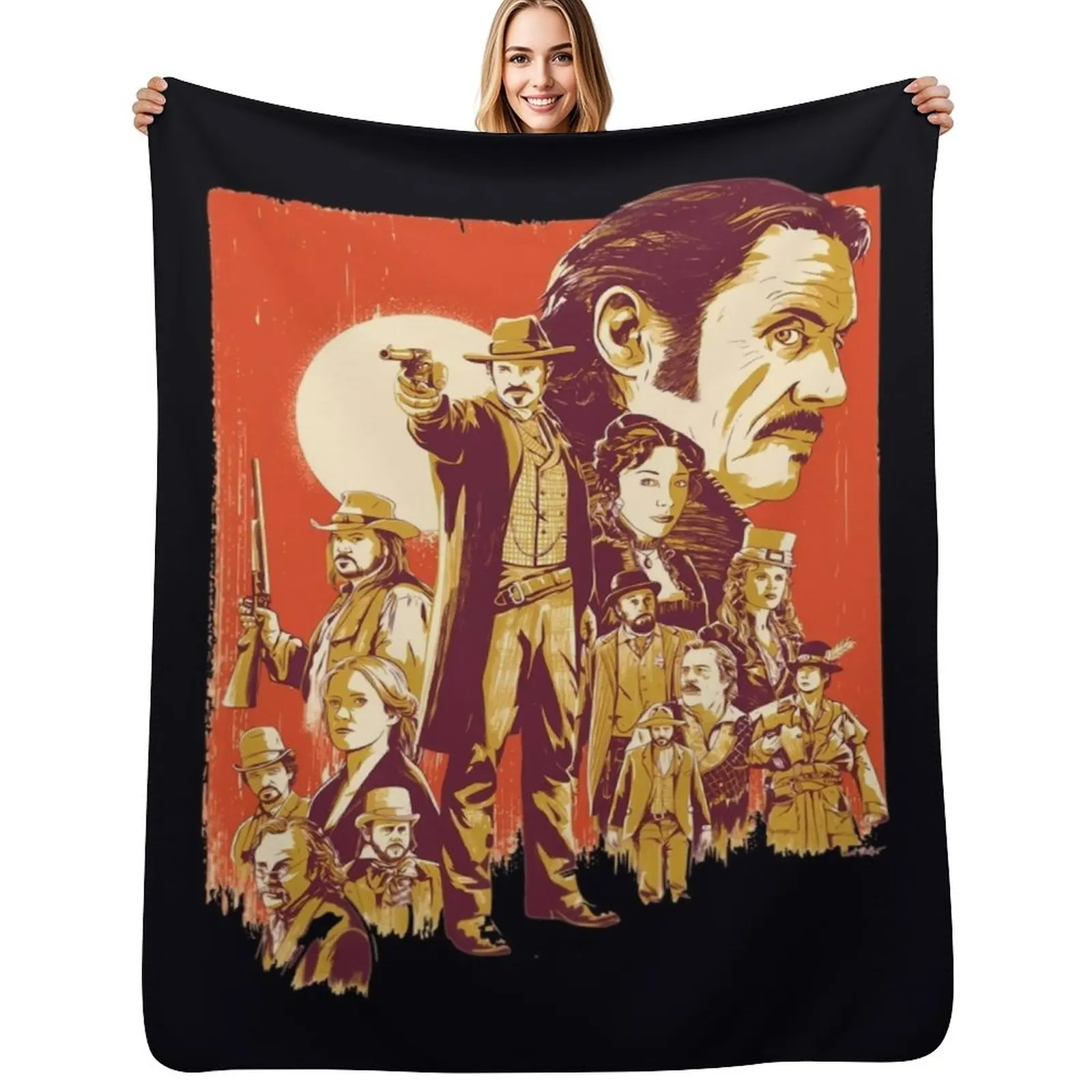 

Deadwood - HBO Series Artwork \t Throw Blanket Flannel Fleece Soft Warm Throw Blanket