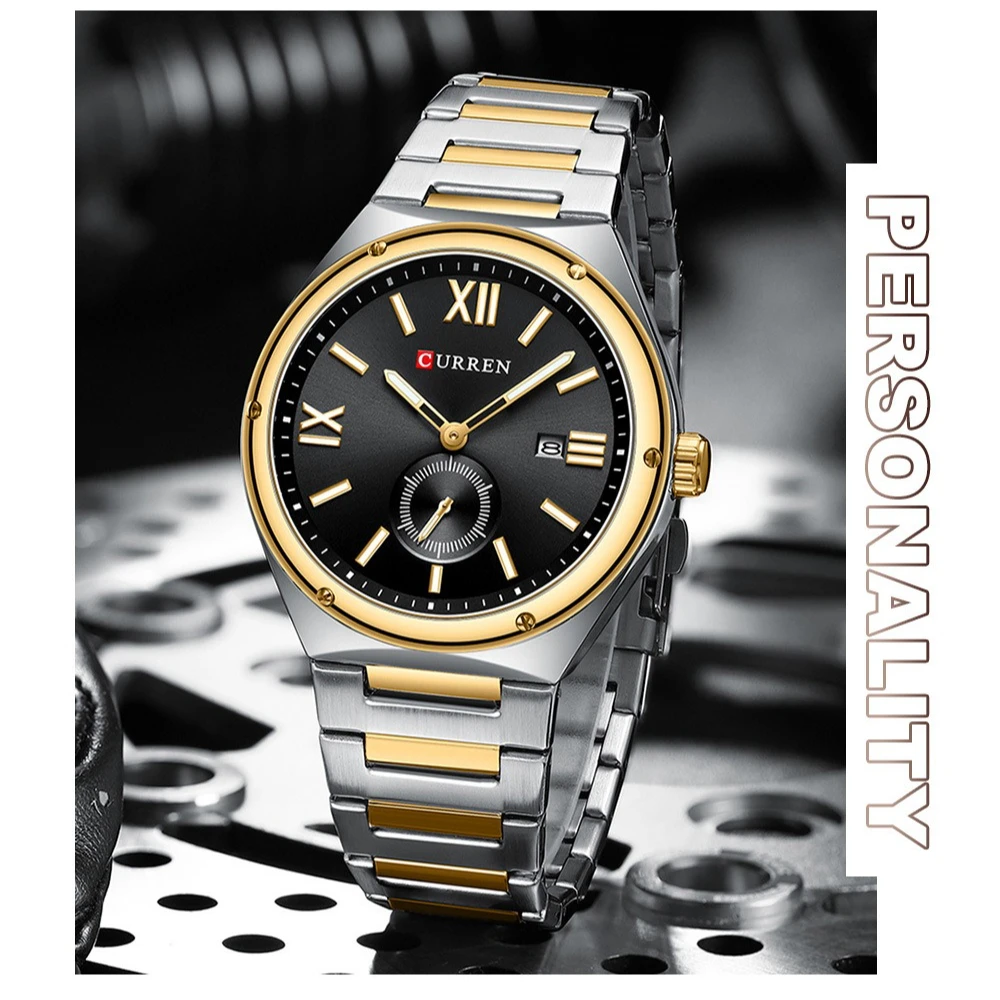 CURREN 8471 Luxury Steel Strip Men's Watch Waterproof Quartz Calendar Business Watches for Men Relogios Masculino Reloj Hombre