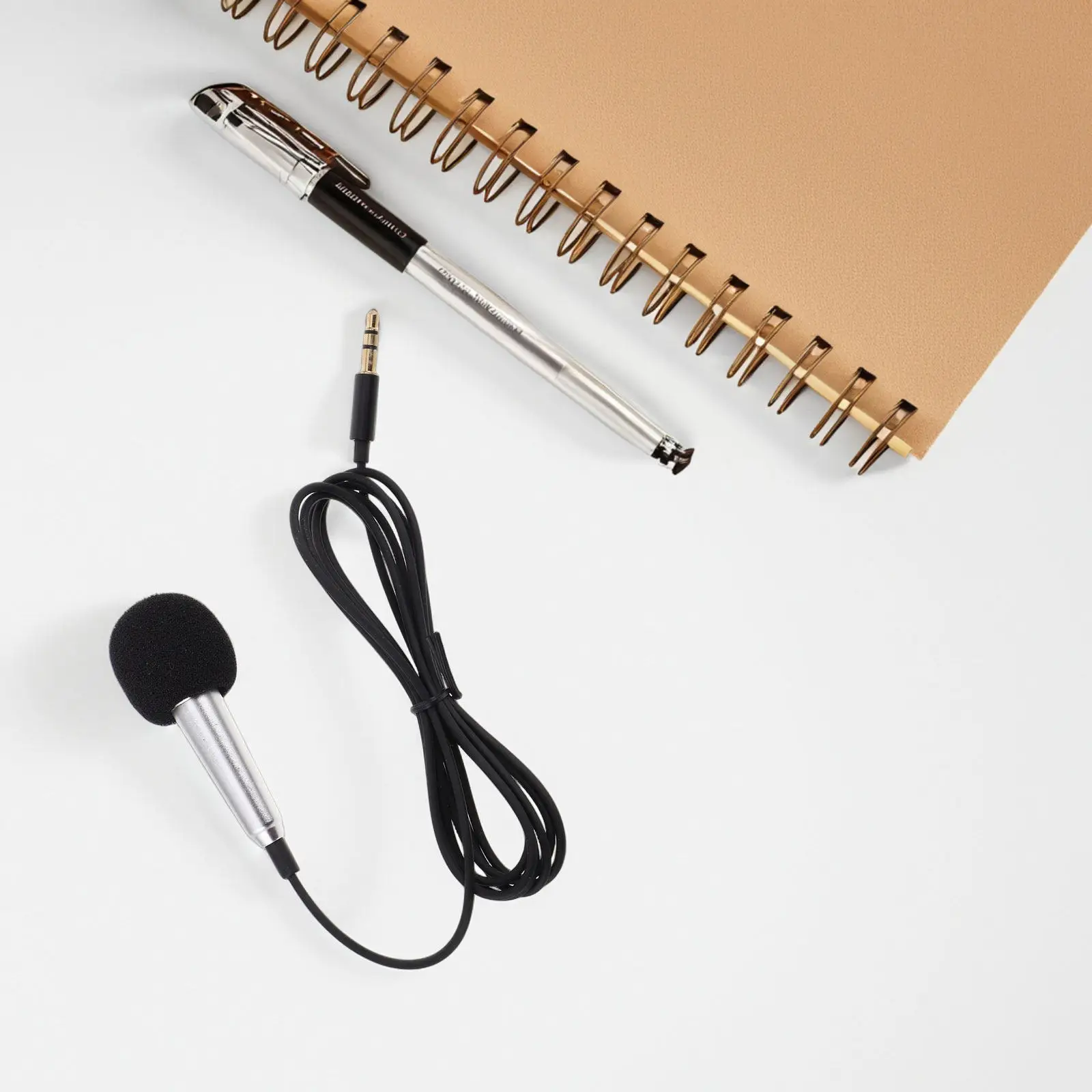 Miniature Metal Phone Microphone Silver Tiny Mic for Smartphone Portable Music Recording Live Streaming Supply