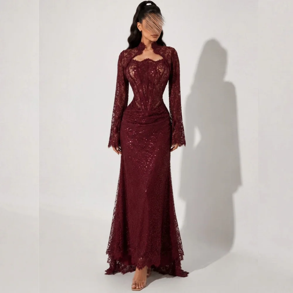 Maßgeschneidertes Hochwertiges Partykleid Exquisites A-Linien Trompeten-Abendkleid mit Pailletten Luxuriöses Abendkleid für Bankette und Formelle Anlässe