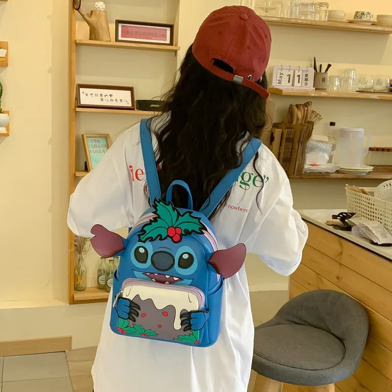 حقيبة ظهر ديزني الجديدة القبيحة اللطيفة اللطيفة باللون الأزرق الوحش حقيبة ظهر كاجوال للسفر