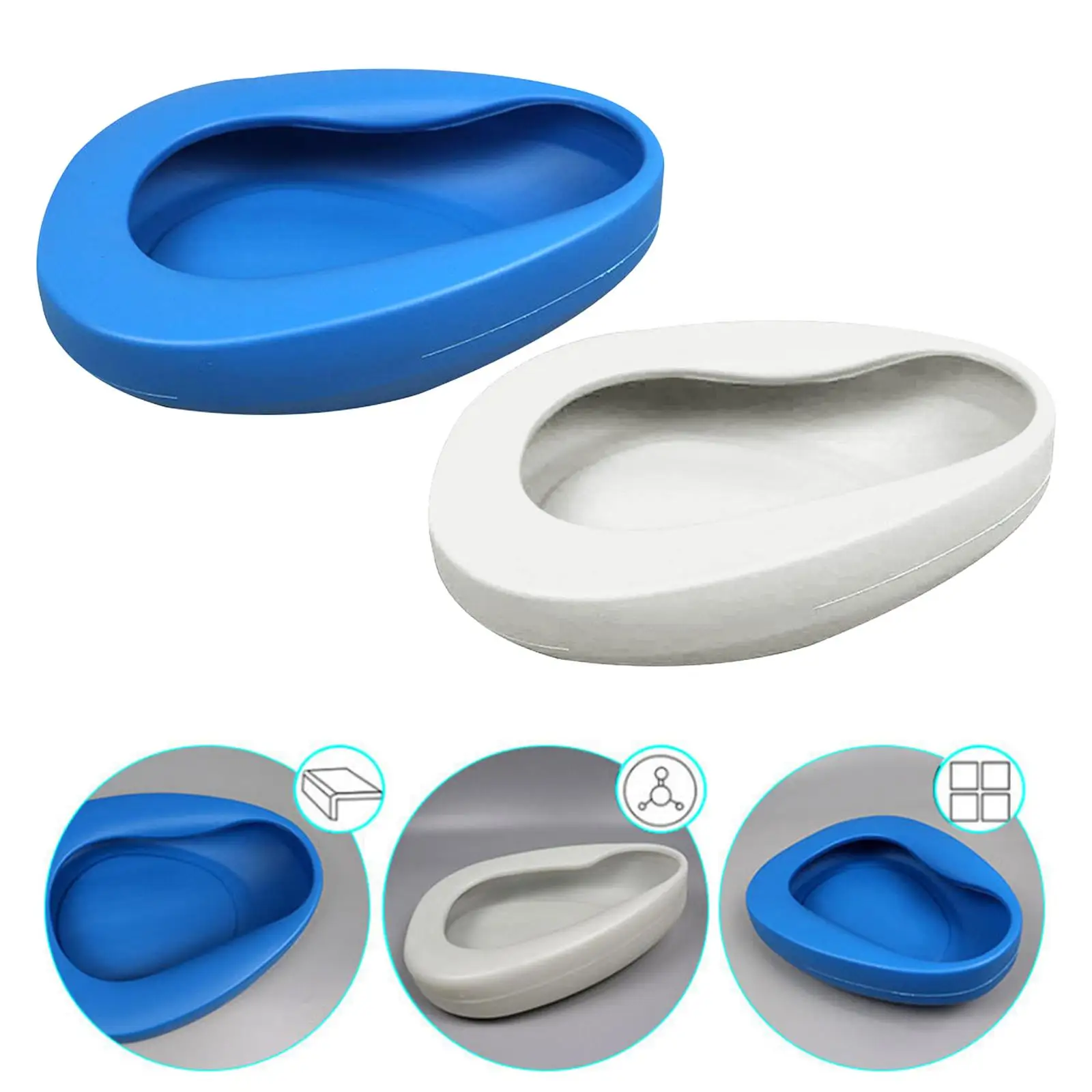 Bedpan for Home Use Durable Easy Use Bed Pan for Bedridden Patient Women Men