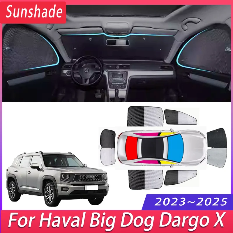 Car Sunshade For Haval Big Dog Dargo X 2023~2025 2024 Auto Heat Insulation Sun Protection Sunshade Windshield Visor Accessories