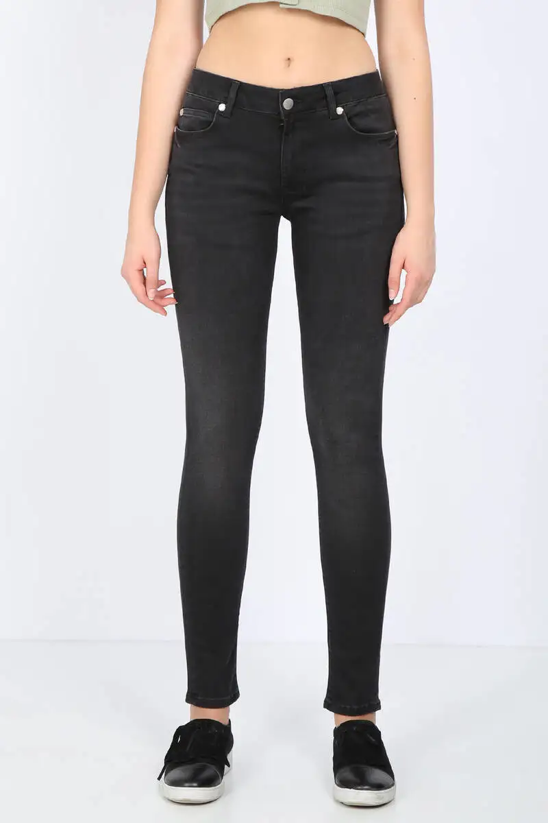 Women's Anthracite Mid Waist Skinny Jean Pants