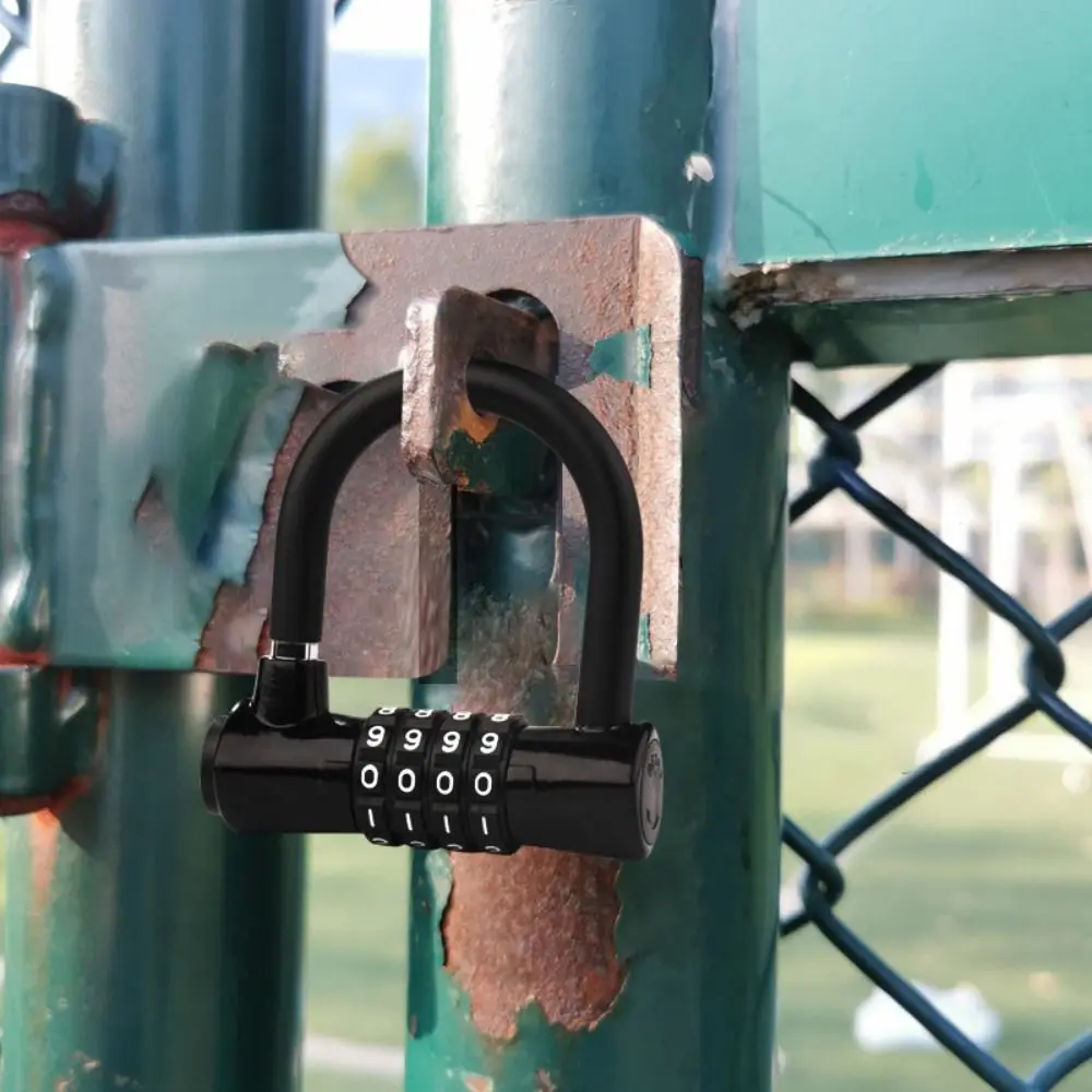

Portable 4-digit U-shaped Password Lock Security Waterproof Password Padlock Rust-proof Zinc Alloy Bicycle Lock Door