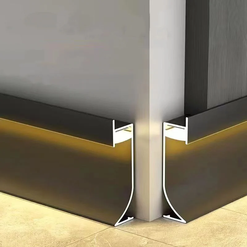 Upward Skirting Line Aluminum Led Profile Indoor Wall Stair Decoration Baseboard Hotel Corridor Wall Mounted Skirting Board