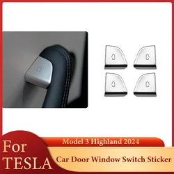 Car Door Window Switch Sticker For Tesla Model 3 Highland 2024 Door OpenLift Button Cover Interior Accessories