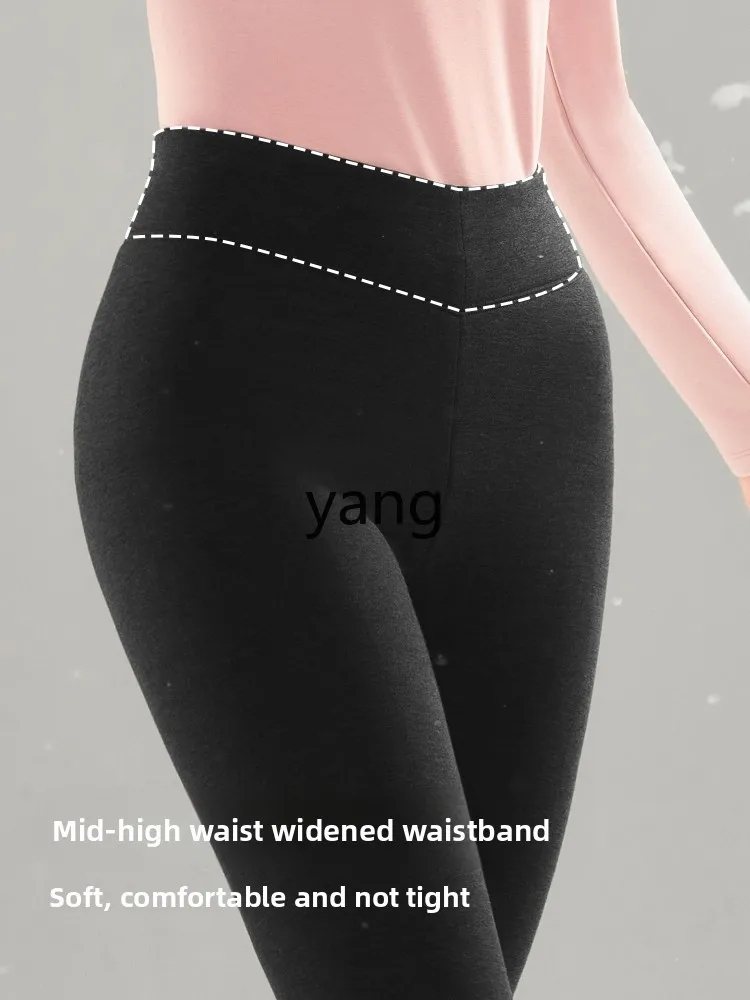 CX مريحة متوسطة وعالية الخصر طويلة جونز ثلاث طبقات سميكة ملابس داخلية الصوف المرأة طماق السراويل الدافئة