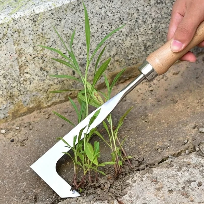 4Pcs Stainless Steel Gap Weeding Tool L-shaped Weed Puller For Clearing Yard Patio Driveway Weeds Gardening Hand Tools