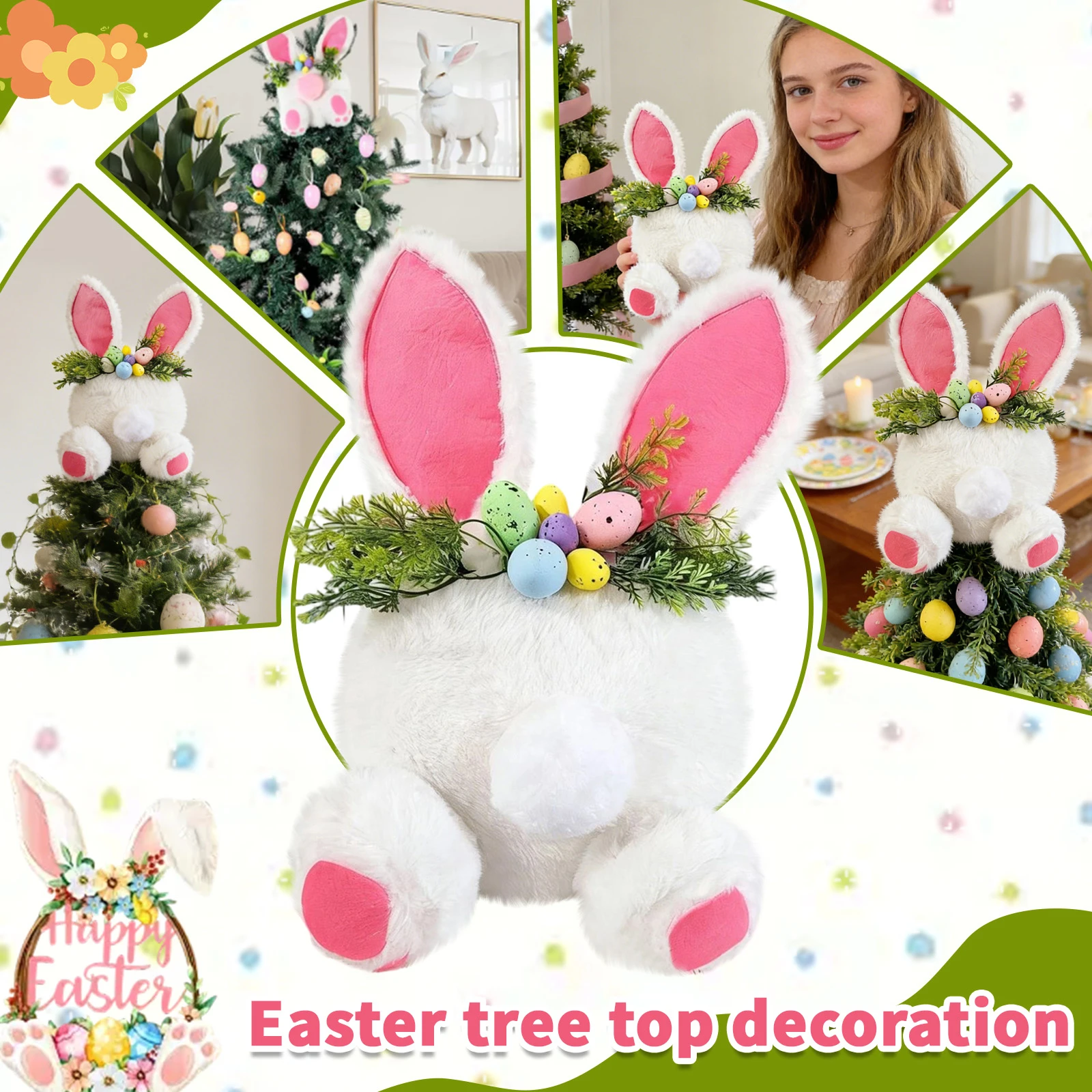

Пасхальный декоративный кролик, украшение для домашнего рабочего стола, очаровательное украшение в форме кролика, фестиваль, вечеринка, атмосфера, декор в виде кролика, принадлежности