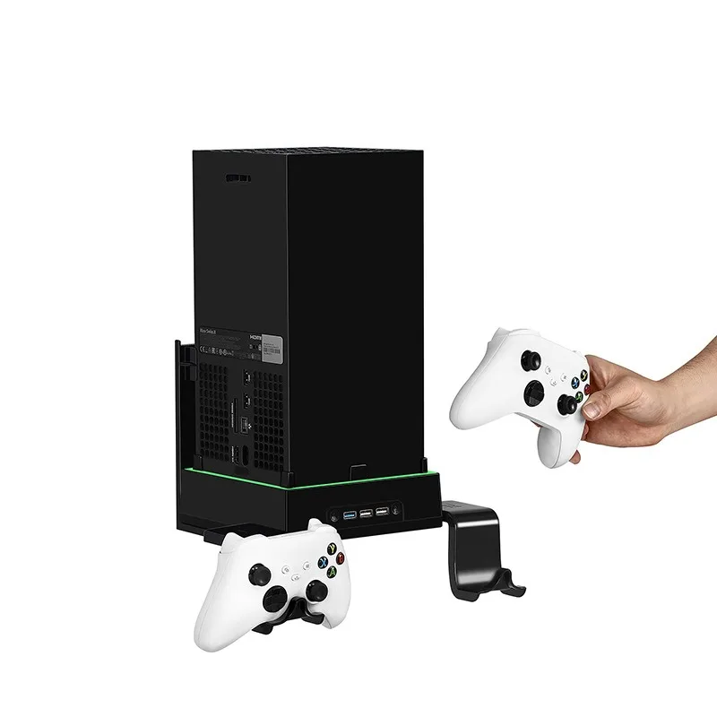 XSX Game Console Wall Mount Stand with Cooling Base & Controller Bracket, for Home Wall Gaming Space Saving & Heat Dissipation