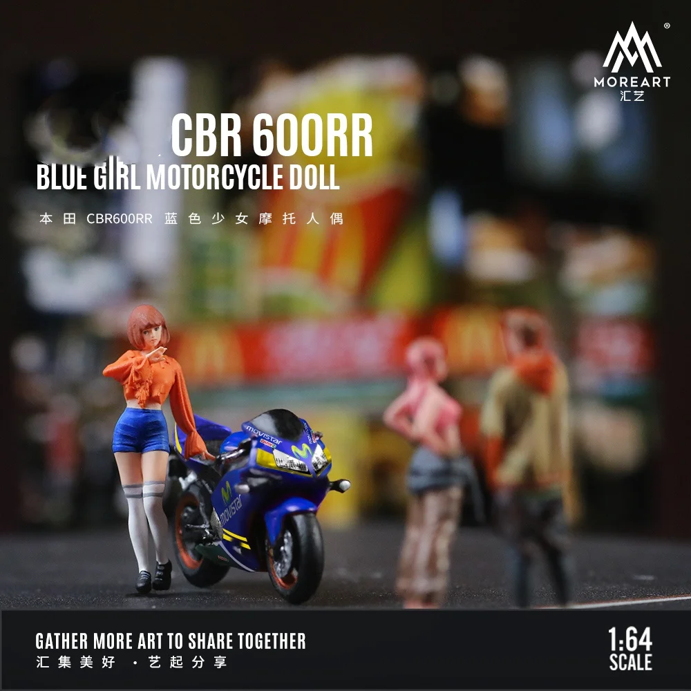 **PRE-VENTA**MoreArt 1:64 CBR600RR Hermoso juego de muñecas de motocicleta Blue Girl