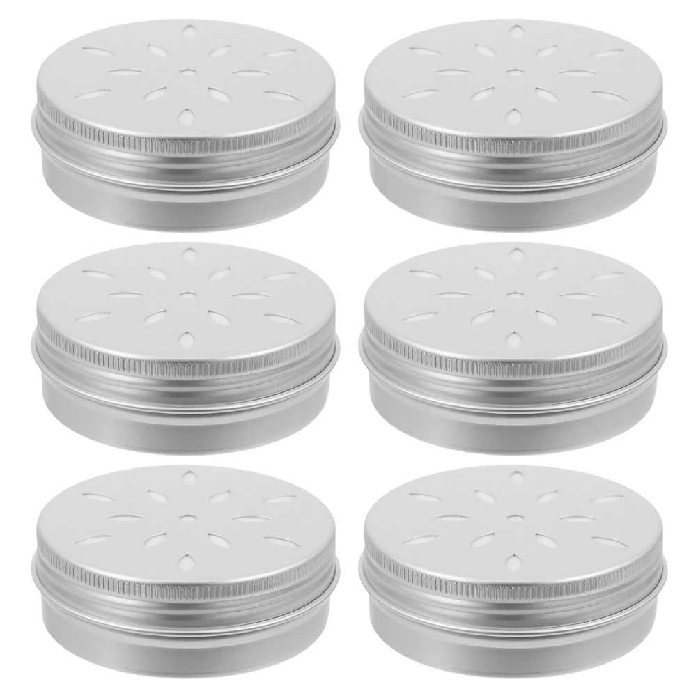 

6Pcs 60ml Aluminum Box Packaging Unique Hollow Thread Design Lightweight for Cosmetics Skincare Medicine Dog Scent Training Kit