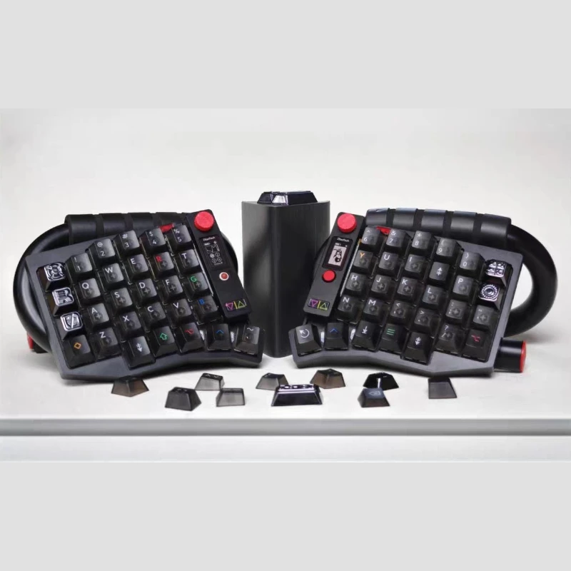 ZitaoTech Wireless Sofle Split Keyboard Customized with Knob Screen RGB Split Mechanical Keyboard Ergonomics ZMK DPI Adjustable