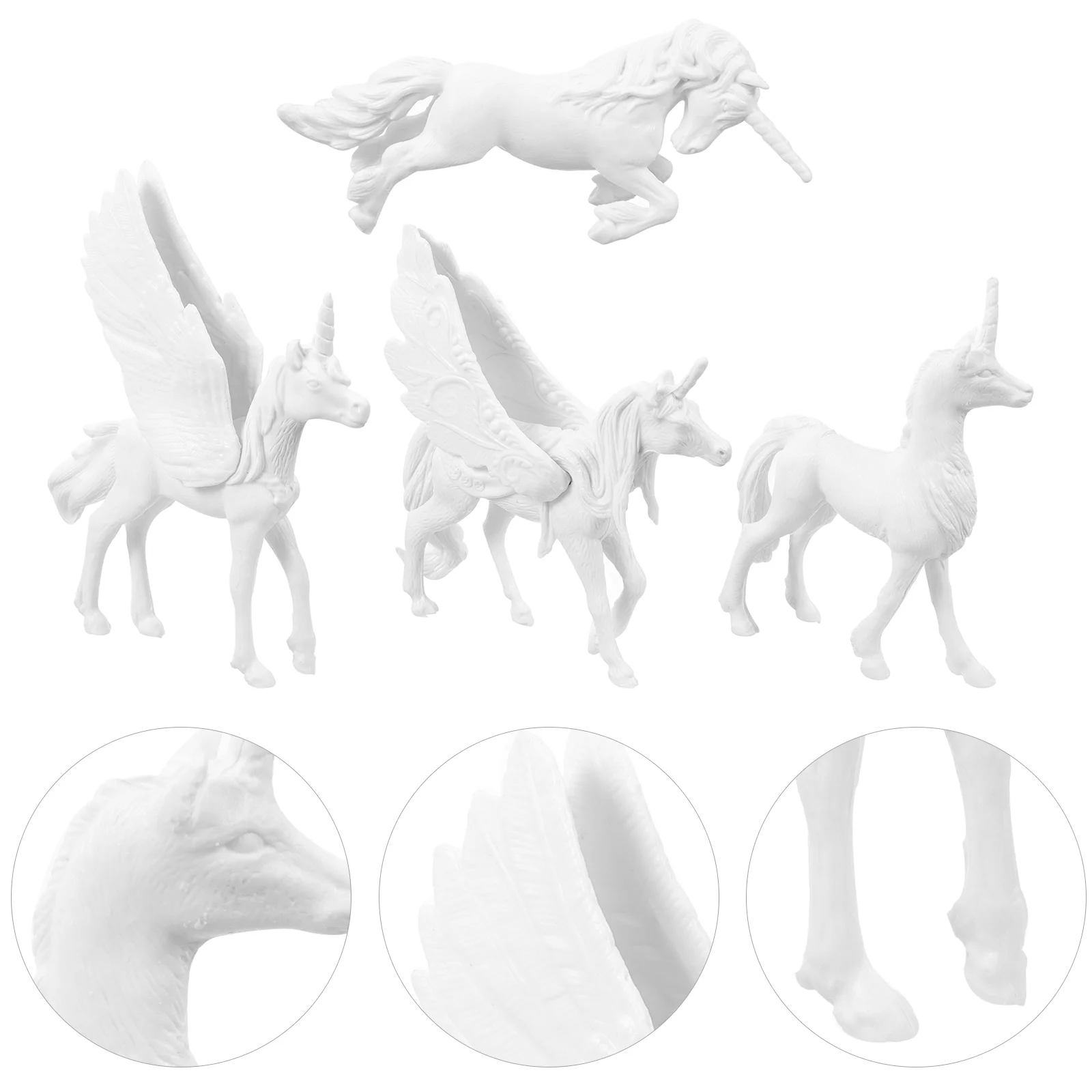 4pcs Unicorn Painting or Coloring Toy Graffiti Coloring Model Diy Blank Unicorn Color Painting Toys Unicorn Graffiti Toy