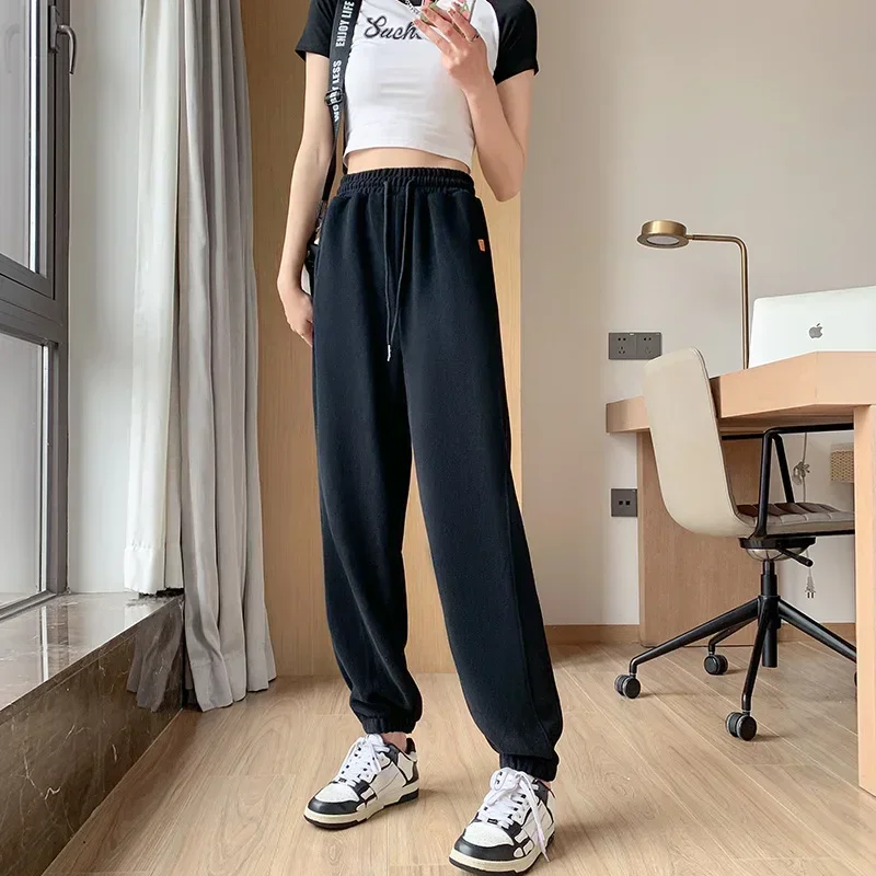 Korean Style Blue Sweatpants For Women Baggy Pants High Waist Jogger Wide Leg Trousers Women's Sports Pants Sweatpants Y2k