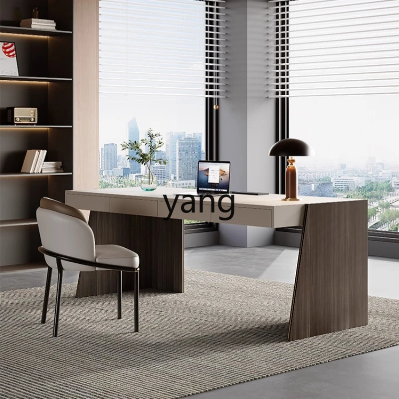 

YHM minimalist light luxury modern living room home solid wood desk