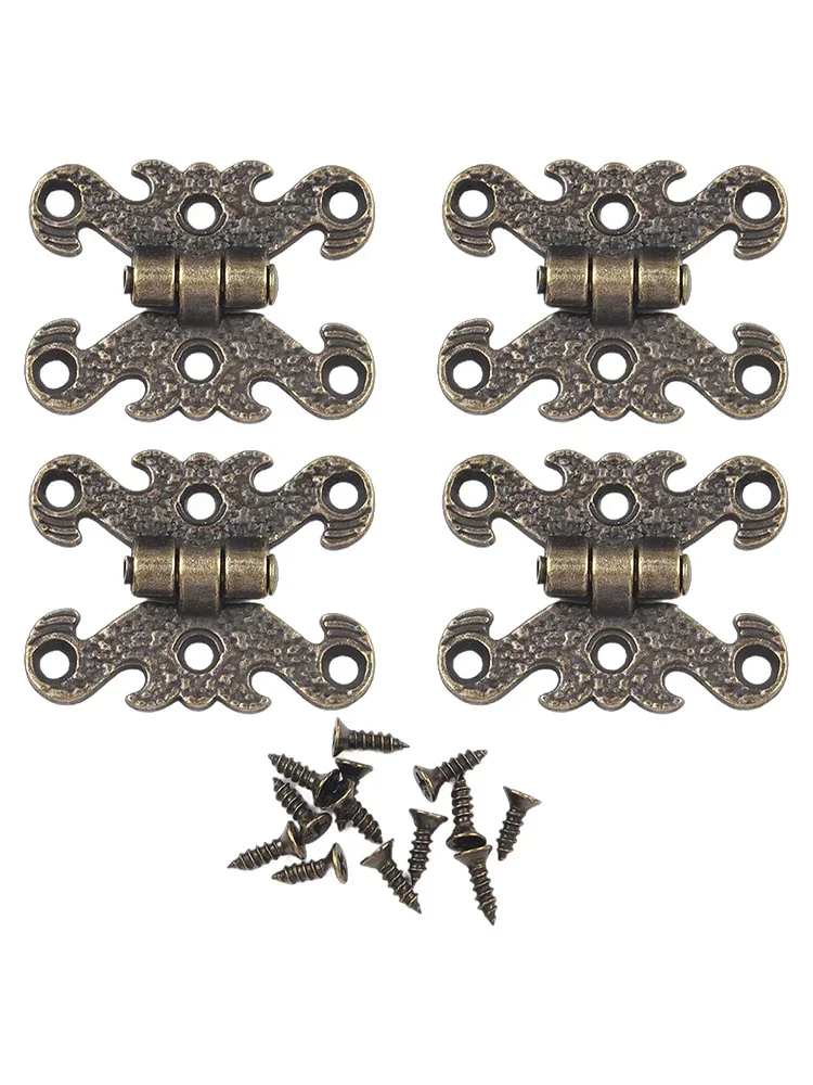 4 Pcs Retro Bronze Zinc Alloy Hinge For Win-dows Cabinet Cupboard Wardrobe Doors Wooden Boxes Jewelry Case Hinges 113*69mm