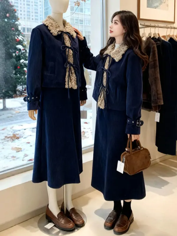 

Корейское модное шерстяное пальто Sle Soft Ele с меховым воротником, маленького размера, зима 2026, женская модная верхняя одежда