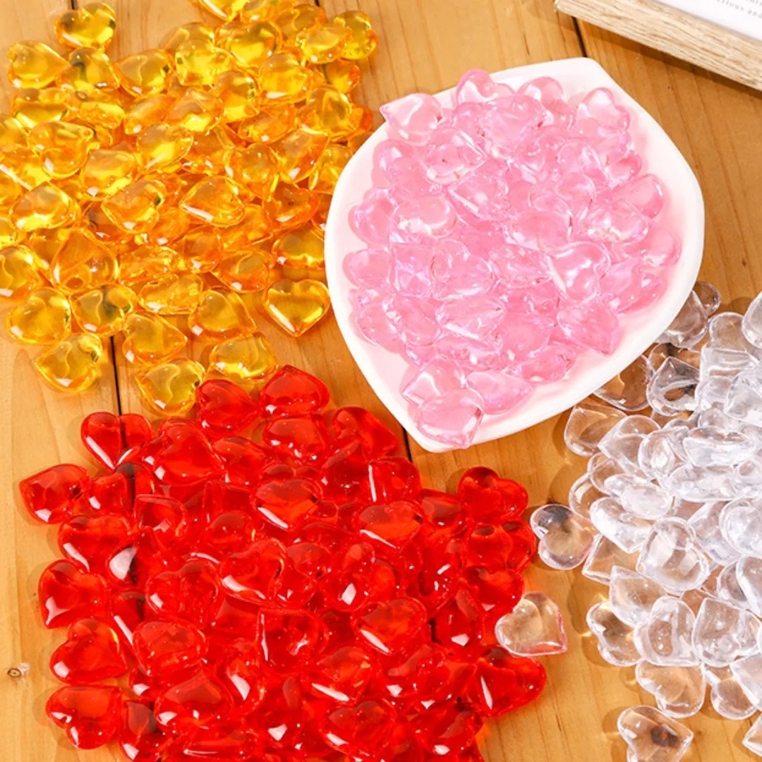 

20pcs Transparent Acrylic Heart Beads for DIY Jewelry Making Loose Spacer Pendants Necklace Bracelet Accessories