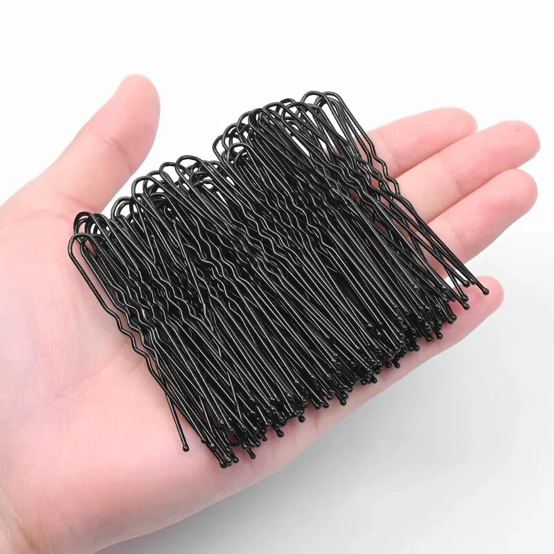 Black One-line Hair Clips Disposable Bobby Pin Headwear Headwear Barrettes Metal Invisible Waved BB Hairpins Grips Styling Tool