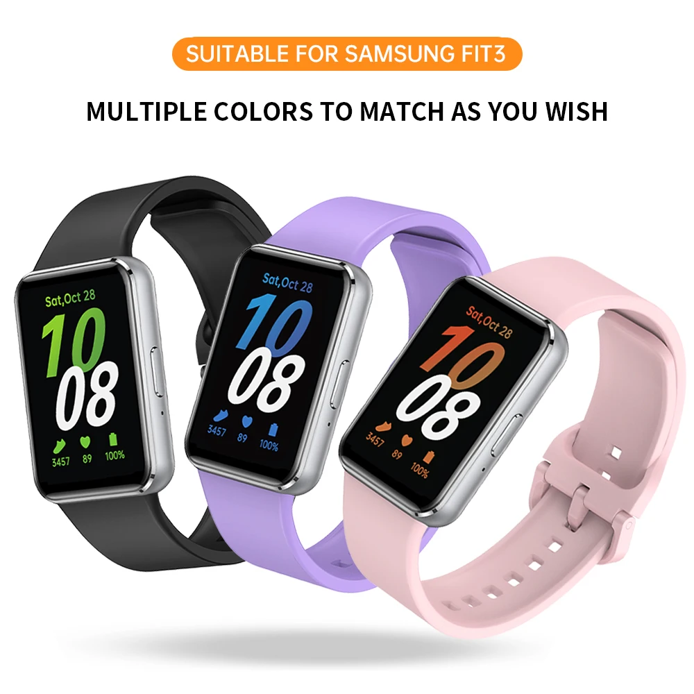 Suitable for Samsung Galaxy Fit3 Strap Sports Silicone Replacement Strap for Samsung Galaxy Fit3 SM-R390 Accessories Wristband