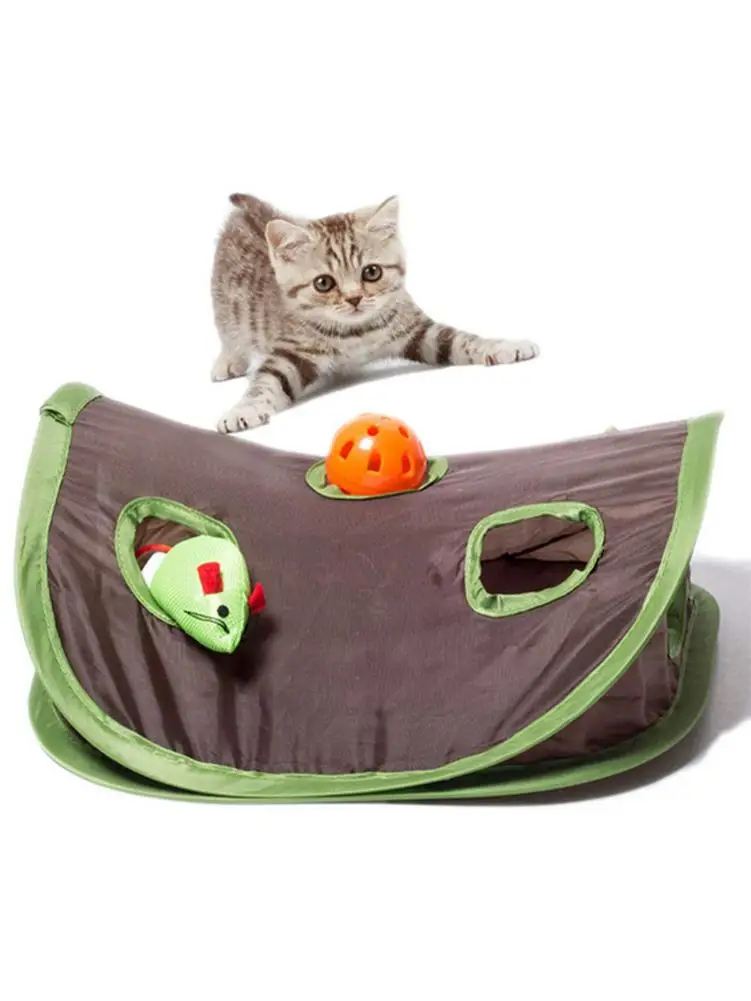 Cute Pet Cat Interactive Hide Seek Game 9 Holes Tunnel Mouse Hunt Intelligence Toy Pet Hidden Hole Kitten giocattoli pieghevoli