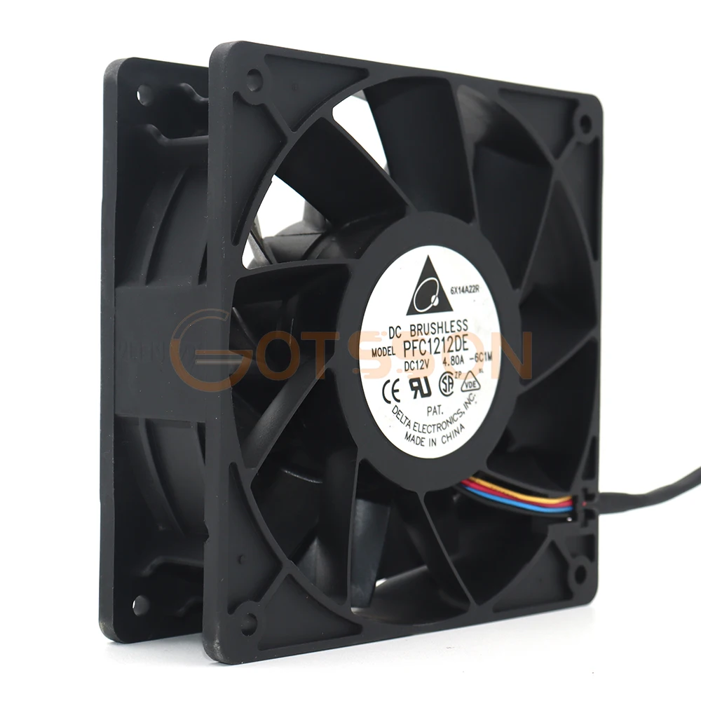 

High Speed CFM Air Pressure Cooling Fan Delta PFC1212DE 120mm 12038 12V 4.8A 7000RPM Axial Powerful Cooler for Cabinets
