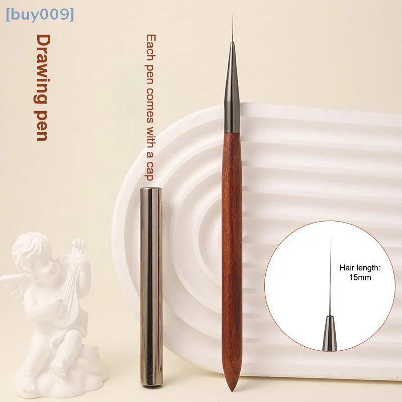 【buy009】متين خشب الصندل القطب مسمار فرشاة فنية المهنية مسمار بطانة فرشاة مسمار الفن العلاج بالضوء القلم مسمار اللوحة فرشاة