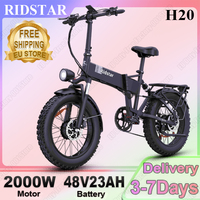 H20 Pro Electric Bicycle 2000W Dual Motor 48V23AH Lithium Battery E Bike Folding 20*4.0-inch Fat Tire Snow Aldult Electric Bike