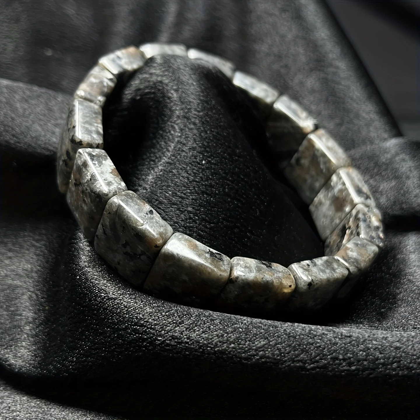 Natural Grey Moonlight Flame Stone Handmade Bracelet, UV Color Changing Bracelet, Christmas Gift