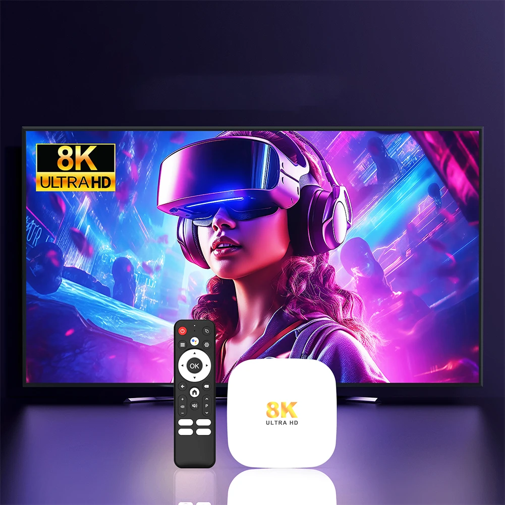 Android 14 TV Box 4K UHD Smart Media Player with 2GB 4GB RAM WiFi BT5.4 Support Netflix Hulu YouTube for Android Streaming