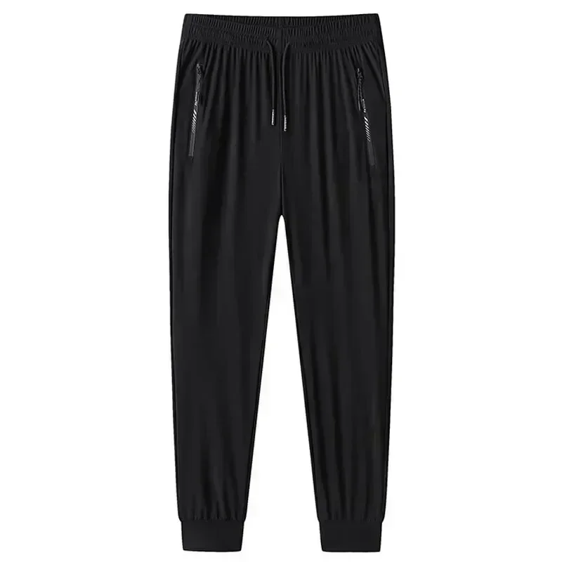 حجم كبير 7XL 8XL 9XL الصيف الحرير الجليد Sweatpants الرجال عالية المرونة رياضة الركض الجري التجفيف السريع السراويل الرياضية الرجال السراويل