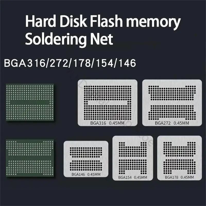 96BA Reballing Plate für die Elektronikreparatur mit 5 Stahlblechen und 316 272 178 154 146 gemeinsamer Layoutauswahl für – Detail 7